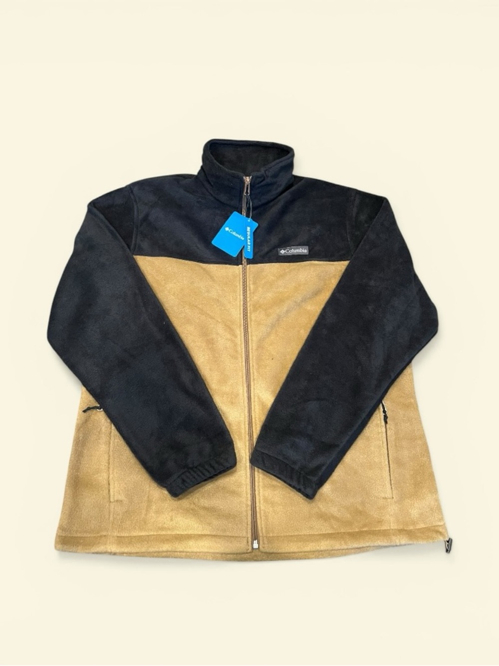 Columbia Black and Tan Colorblock Fleece Jacket